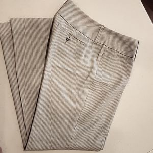 Express Editor Pants. Size 8R. Gray with navy pin stripe. Wide leg